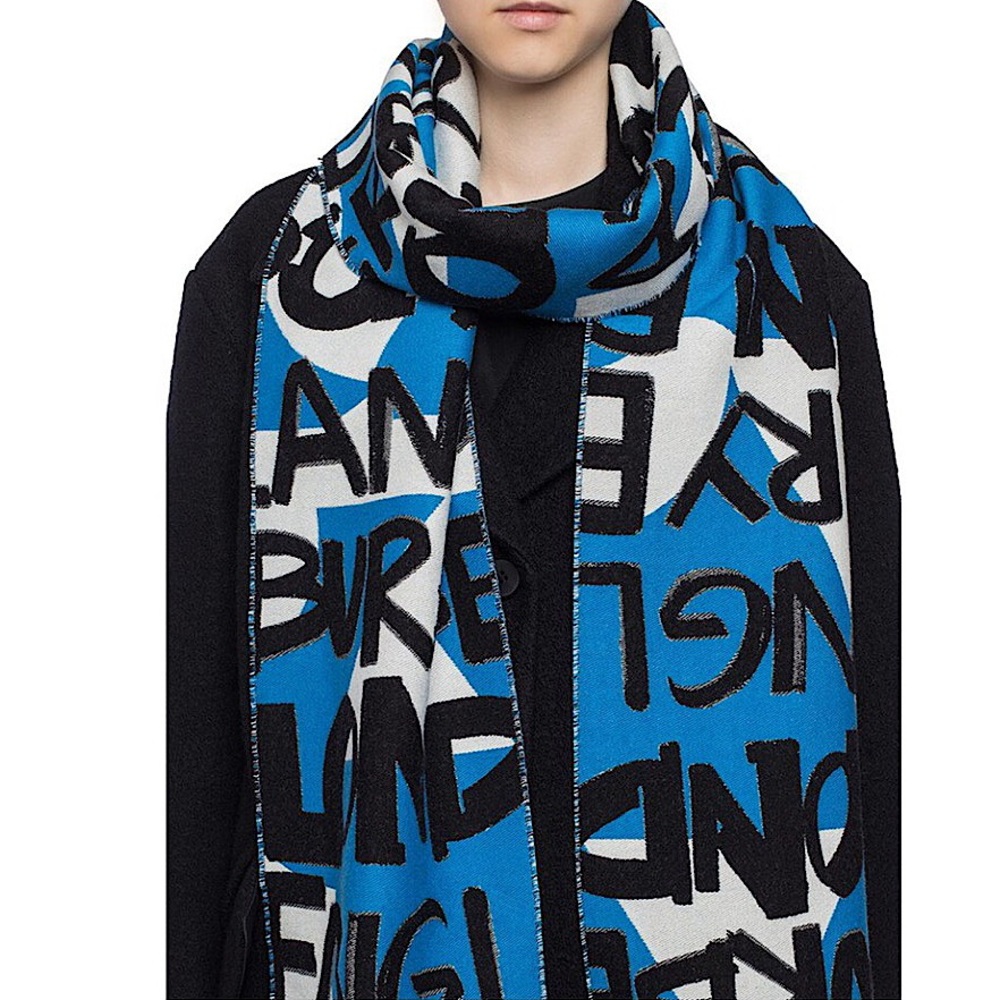 NWT Burberry Jacquard Graffiti Scarf